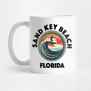 Sand Key Beach - Florida (with Black Lettering) Mug